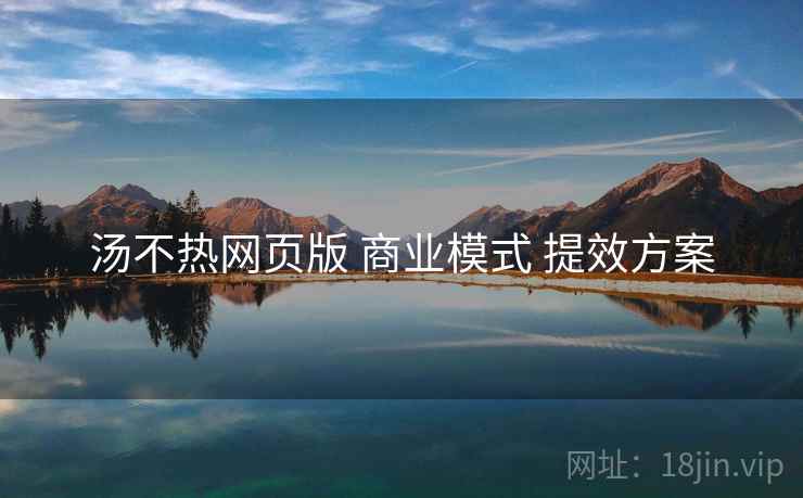 汤不热网页版 商业模式 提效方案
